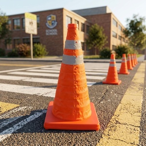 Hot Sale Folding Traffic Cones Durable Safety Collapsible Traffic Road Cones With Reflective