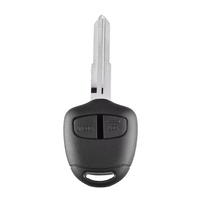 Boîtier de clé de voiture SD 2 boutons noir en plastique et métal avec lame MIT8, télécommande transpondeur de remplacement pour Mitsubishi, clé vierge pour véhicule