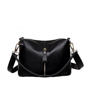 Women's High-Quality Fashionable Trendy Soft Genuine Leather with Cotton and Linen Lined Zipper Closure <b>Bowling</b> Handbag - Product Image 1