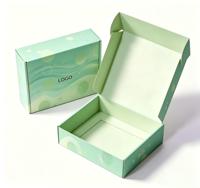 Boîte d'expédition en carton ondulé vert dégradé imprimée sur mesure, pliable, type avion, pour l'emballage de produits