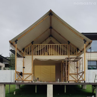 Tente Safari Moderne Style Loft à Deux Étages, Lodge de Glamping de Luxe avec Vue Panoramique, Cabane de Vacances pour les Familles