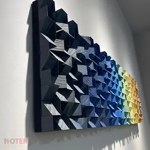 Moderne Houten Wandpanelen Gemaakt Vierkant Huis Muur Decor Hot Selling Houten Kunst