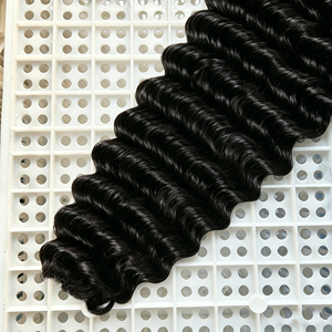Extensiones de Cabello Humano Virgen Brasileño para Crochet, Pre-Enlazadas, Ondas Profundas, Nudo Milagroso, Sin Procesar - Product Image 5