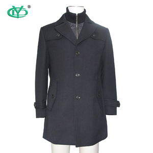 2024 automne/hiver couleur unie épaissi manteau étendu coupe-vent et résistant au froid hommes <span class=keywords><strong>anglais</strong></span> rétro laine manteau vêtements pour hommes - Product Image 2