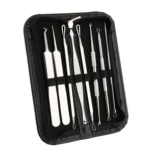 Stainless Steel Acne Needle Kit 8 Piece Set Double Clip Face Blackhead Remover Tools - Product Image 3