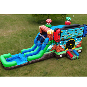 מתנפח מסחרי של חברת Huatong Pvc בצורת דמות מצוירת עם מגלשה, טירת קפיצה מתנפחת למסיבות ילדים - Product Image 2