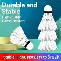 Volants de badminton hybrides en plumes de canard, plumes droites, haute stabilité, durables, 7 vitesses, entraînement, compétition, logo personnalisé