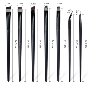 <span class=keywords><strong>Pinceau</strong></span> professionnel personnalisé à poils synthétiques fins et plats, pour sourcils, eyeliner et détails, avec pochoir à sourcils intégré - Product Image 3