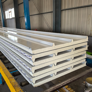 Panneau sandwich SIP ignifuge en polyuréthane PU pour murs et toits extérieurs, style <span class=keywords><strong>bois</strong></span> - Product Image 2