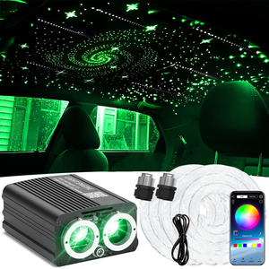 12V Car Starry Sky Roof Full Sky Star Fiber Optic Flashing Dual-Head <b>Light</b> Source Music Sound <b>Control</b> Ambient <b>Light</b> - Product Image 1