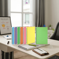 Carnets d'affaires personnalisés en gros avec logo sur mesure, couleurs CMYK, formats A4-A7, reliure spirale, couverture rigide (tissu/PP/PVC)