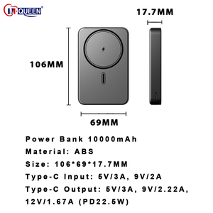 Digital Display Portable Magnetic Powerbanks 5000mah 10000Mah Aluminum Alloy Power Bank Wireless Fast Charge - Product Image 2