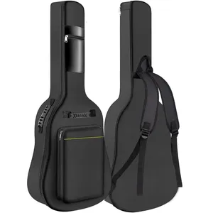 Acoustic Guitar Gig Bag 41 Zoll 0,25 Zoll Schwamm-Pflege Wasser Doppelverstellbares Schulterband Gitarrenetui