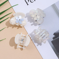 Pince à cheveux ODM/OEM style français, fleur 3D ornée de diamants, accessoire capillaire haut de gamme en acétate, mignon pour franges, cadeau pour filles