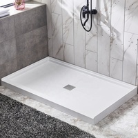 Receveur de douche en surface solide pour salle de bain, bac de douche SMC avec drain