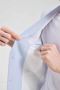 <span class=keywords><strong>Ensemble</strong></span> <span class=keywords><strong>Blazer</strong></span> et <span class=keywords><strong>Short</strong></span> d'été en Coton et Lin à Col Mandarin, Simple Boutonnage - Respirant, Antistatique, Grande Taille, Décontracté, pour Hommes d'Affaires - Product Image 6