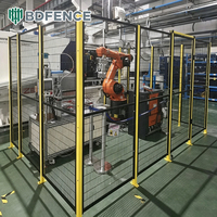 Pagar Pengaman Robot Baja Karbon Rendah dengan Panel Jaring yang Dapat Dilepas untuk Area Pemrosesan Robot dan Desain Akses Perawatan yang Mudah