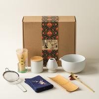 Service à thé japonais Matcha Fouet Matcha Bol à Matcha Porte-fouet en céramique Kit de cérémonie fait à la main