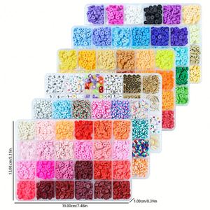 Juego de 6 Cajas con 144 Colores, 12504 Piezas de Cuentas Redondas Planas de Arcilla Polimérica Coloridas - Product Image 1