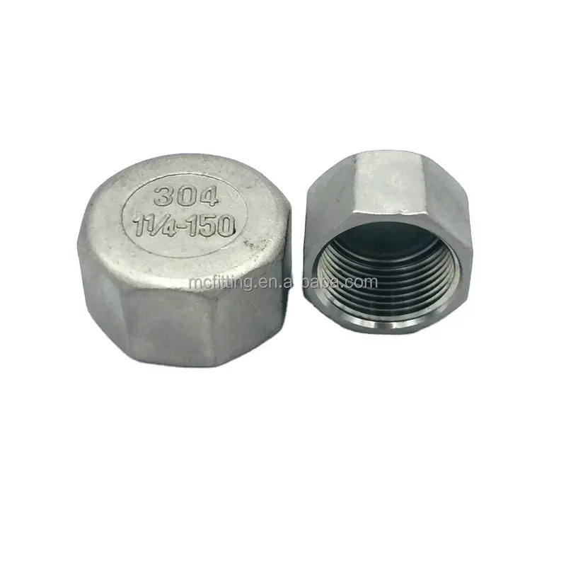 304 316 stainless steel high-pressure thickened internal thread hexagonal pipe cap outer hexagonal pipe cap
