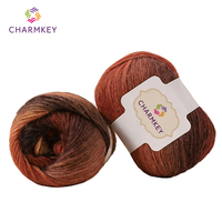High Quality Eco-Friendly Core Spun Variegated Wool Rainbow Handmade 100% Wool Yarn for Hand Knitting