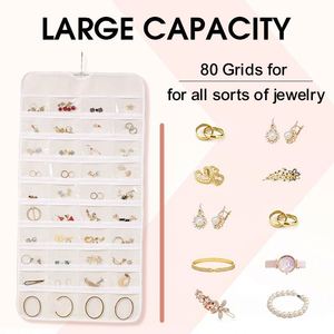 Fabric Earring Storage Hanging Bag Wall-mounted Multi-Purpose Jewelry & Necklace Ring Storage Bag for <b>Makeup</b> Storage - Product Image 2