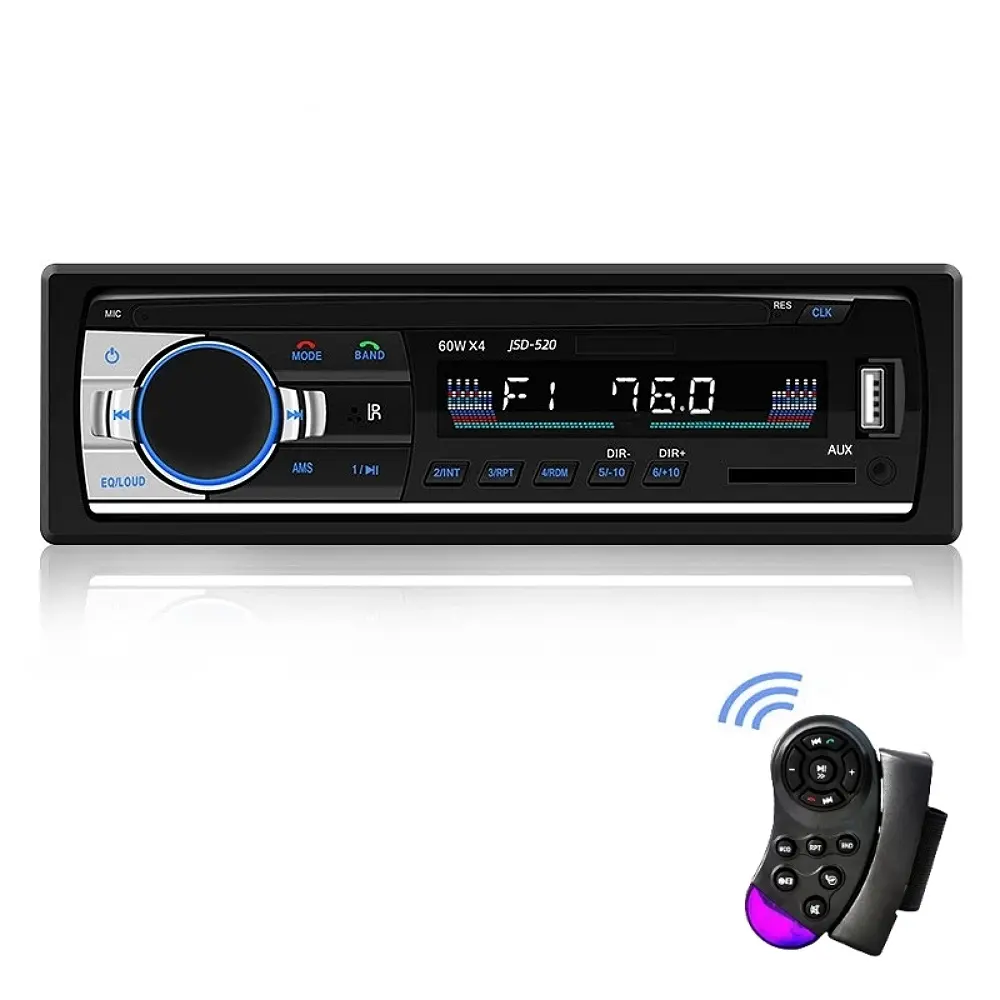 Lettore MP3 per auto Autoradio Stereo Autoradio BT 12V In-dash 1 Din Fm Aux In ricevitore SD USB MP3 MMC WMA JSD-520