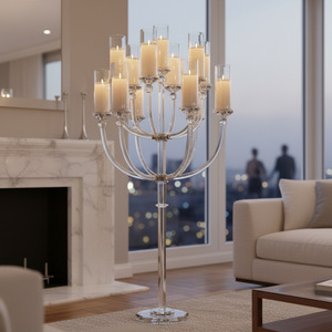 K9 10 Arms 5 Head 8 Arms Head 9 Arms <b>Large</b> Tall Floor Wedding Table <b>Candle</b> Holder Glass Crystal Candelabra Centerpieces - Product Image 4