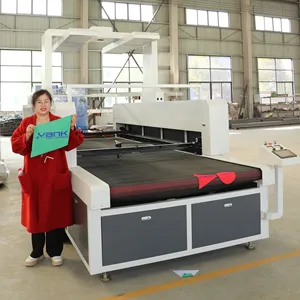 Machine de découpe laser à alimentation automatique pour tissu/chiffons/textile domestique avec caméra ccd