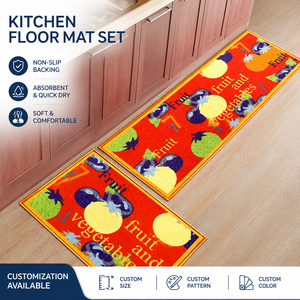 Ensemble de tapis de <span class=keywords><strong>cuisine</strong></span> à imprimé fruits personnalisé, tapis de <span class=keywords><strong>sol</strong></span> de <span class=keywords><strong>cuisine</strong></span> résistant aux taches, tapis antidérapant à séchage rapide avec imprimé fruits pour la <span class=keywords><strong>cuisine</strong></span> - Product Image 1