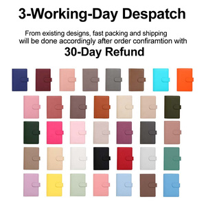 Tốt nhất người bán <span class=keywords><strong>A5</strong></span> xách tay kế hoạch 35 màu sỏi da Bìa Ngân Sách Vòng chất kết dính dây kéo Fly Leaf 100 sheets Tạp Chí - Product Image 3