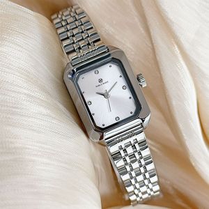 Gold small dial lady's square steel <b>bracelet</b> watch - luxurious and simple watch with rhinestone surface - Product Image 4