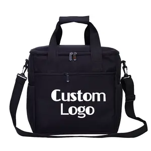 Large Amount of Stock Nylon Fabric PEVA Liner Water-proof Cooler Tote Bag Insulated Cooler Bag With Customized Printed Logo