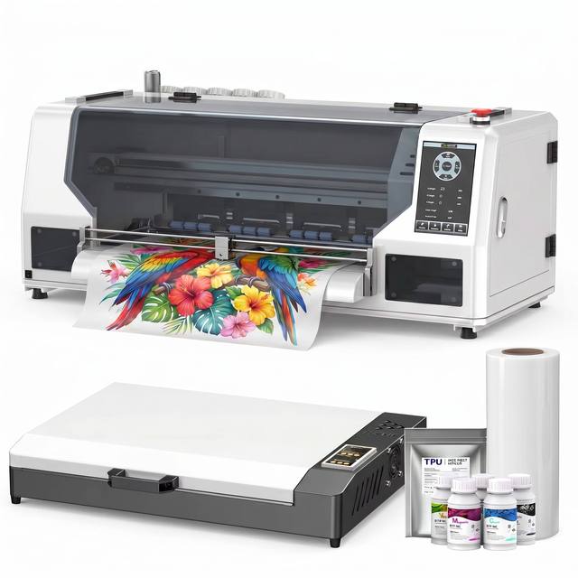 High Speed 33cm 30cm DTF Printer Dual Head Epson XP600 Hoson Board Textile Printing Machine Electric Pinch Roller White Ink Loop