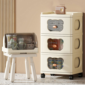 Lật đầu ngăn kéo loại lưu trữ tủ với ròng rọc phim hoạt hình gấu BPA-free nhựa Organizer giỏ hàng với <span class=keywords><strong>Top</strong></span> bé chai lưu trữ hộp - Product Image 3