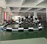 Grande piste de course gonflable pour enfants 29x23ft pour voitures tamponneuses Arène gonflable Go Karts Barrière de piste de course pour voitures tamponneuses