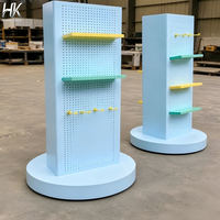 Présentoir personnalisable et écologique à LED, avec nœud décoratif, en vert menthe pastel, étagères cubiques à niveaux pour l'affichage en magasin de jouets