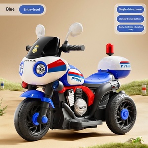 Moto électrique pour enfants, tricycle, voiture de <span class=keywords><strong>police</strong></span> pour garçons et filles de 6 ans, jouet en plastique rechargeable télécommandé - Product Image 6