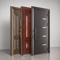 Porte de sécurité en acier antivol robuste au design moderne, ouverture manuelle, pour maison, villa, entrée principale, porte simple