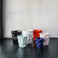 Ensemble de tasses à expresso en porcelaine style jetable, tasses à latte, tasses à cappuccino, tasses à dirty, tasses à flat white en céramique et grès