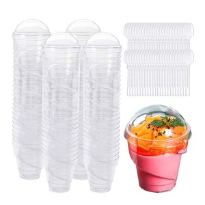 Mini taza de postre personalizada transparente de 140Ml/4,7 oz con tapa, taza de pastel de plástico PS, taza de parfait de plástico de alta calidad para pudín de pastel de <span class=keywords><strong>Mousse</strong></span> - Product Image 2