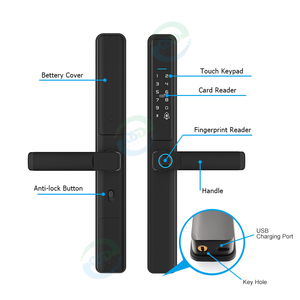 Impermeable Tuya Wifi App Smart DoorLock biométrico <span class=keywords><strong>de</strong></span> seguridad TTlock puerta electrónica Digital deslizante manija <span class=keywords><strong>de</strong></span> vidrio <span class=keywords><strong>cerradura</strong></span> inteligente - Product Image 4