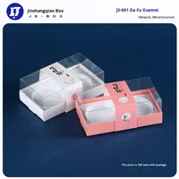 Boîte d'emballage transparente pour gâteaux de lune neigeux, jaune d'œuf, JS-001, en plastique, pour pâtisseries occidentales, lot de 2, Daifuku fraise et mangue