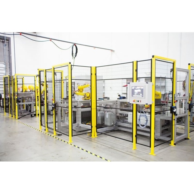 Workshop Production Line Fencing Safety Guarding Metal Post Fence Iron Wire Mesh Robot Boundary Wall Fencing
