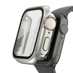 LeYi lüks PC kasa spor kapak tam ekran koruyucu temperli cam İzle vaka Apple iwatch serisi 6 7 8 ULTRA değiştirmek