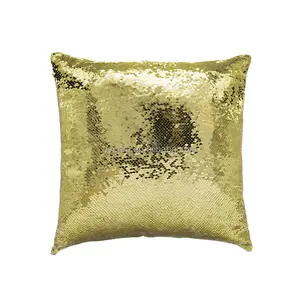 Christmas Promotional Gift Gold Square Sequin Pillow Covers Dye Sublimation Blank Sequin Pillow Case