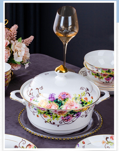 Modern Luxury Ceramic Dinner Plate Sets Creative Gold Inlaid Set Bone China Cutlery Luxury <b>Dinnerware</b> - Product Image 6