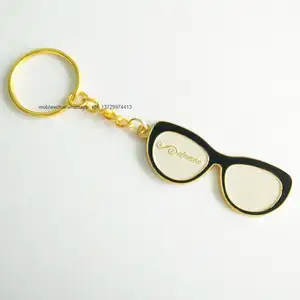 Metal moda regalo gafas de sol llavero cadena anillo buscador FOB con logotipo personalizado para regalo