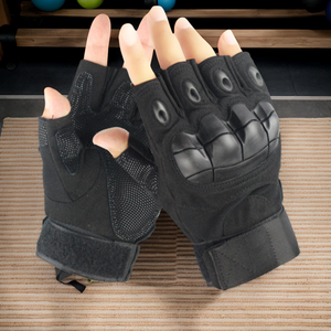 Gants demi-doigts en PU personnalisés avec logo, rembourrés sur la paume, antidérapants, imperméables, avec cordon <span class=keywords><strong>de</strong></span> serrage, pour <span class=keywords><strong>moto</strong></span>, vente en gros - Product Image 1