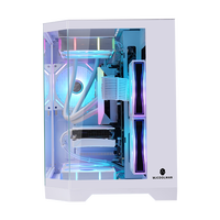 Populaire Dreamer Mini Noir Blanc PC Cas M-ATX Acrylique Transparent Cas De Jeu Ordinateur Cas Tours